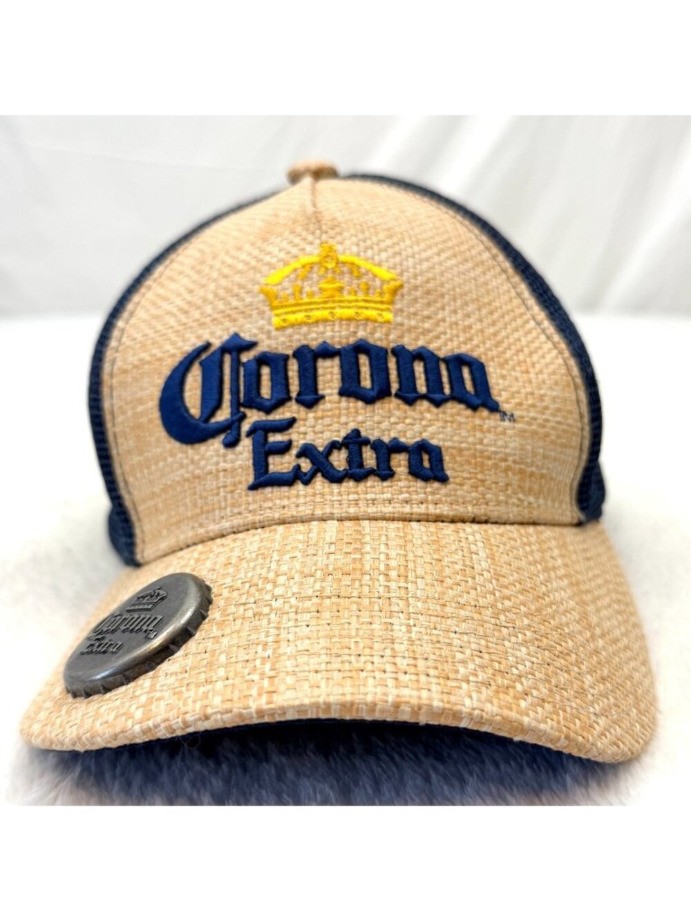 Corona Extra Bottle Opener Adjustable Meshback Snapback Cap Hat Bamboo Blue